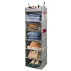 roomtalk 7-Tier Hanging Closet Organizer with 6 Side Pockets, Foldable Hangin...