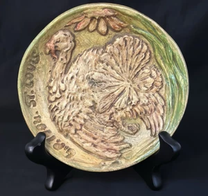WELLER POTTERY RARE 1904 ST. LOUIS WORLD'S FAIR 5" PLATE WITH WILD TURKEY - Picture 1 of 3