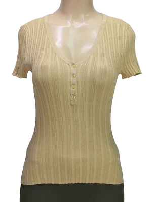 Top INC International Concepts elástico mezcla de seda brillo dorado talla M Foto 1 de 4