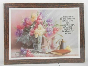 Vintage STAPCO HEARTWARMER GIFT PLAQUES Religious Pressed Paper "Let Our Lives" - Picture 1 of 2