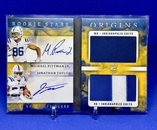 2020 Origins Dual Rookie Patch Auto Michael Pittman Jr. Jonathan Taylor Gold /10