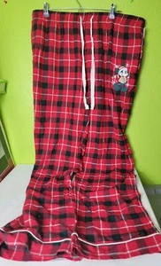 Disney Mickey Mouse Santa Plaid Christmas Pajama Lounge Adult XLARGE XL - Picture 1 of 5