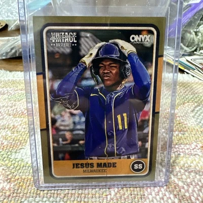 ¡Ónix 2025 vintage hecho por Jesús #/25! Milwaukee Brewers Foto 1 de 4