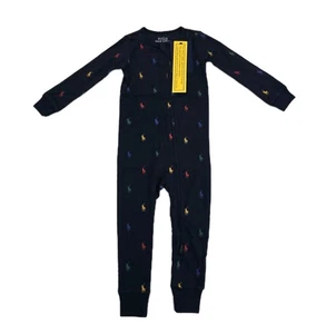 Polo Ralph Lauren Pajama One Piece Boys 18-24M Multicolor Pony Sleepwear - Picture 1 of 12