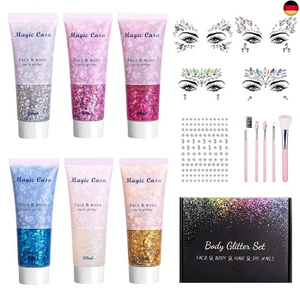 Glitzer Gesicht Body Glitter Gel, Festival Glitter Gesicht für Haare Nägel Face - Bild 1 von 7