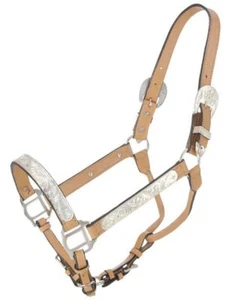 Tough 1 Halter Royal King Hand Engraved Silver Trim Accented 18-39 - Picture 1 of 2