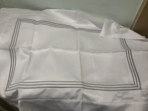 $580 Pratesi Italy (1) St. Sham 100% Cotton White Sateen 3 Line Embroidery ONE - Picture 1 of 8