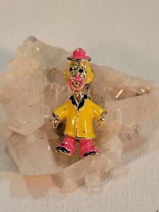 Celebrity Ny Brooch Pin Vintage 80s Gold Tone Enamel Clown Brooch