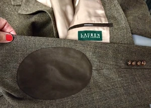 Herren Ralph Lauren Lammwolle Tweed Blazer Braun Fischgrät Ellenbogenpolster 42R - Bild 1 von 12