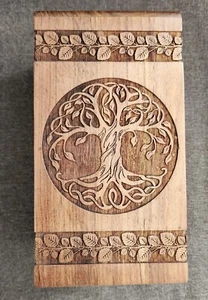 Urna de palo de rosa hecha a mano para cenizas humanas árbol de la vida urnas de madera hechas a mano  - Imagen 1 de 3