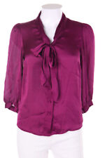 AVANT PREMIERE Blouse Pussy Bow Cropped Sleeves D 34 violet