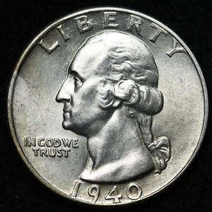 1940-D Washington Silver Quarter BU *UNCIRCULATED* MS E307 WCNM - Picture 1 of 2