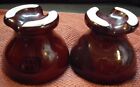 Lot Of 2 Collectible, Vintage Pinco 63 Threaded, Glazed Brown Ceramic Insulators