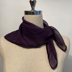 Vintage- Sheer Plum Neckerchief, Head Scarf G-75 - Picture 1 of 2
