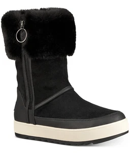 Koolaburra by UGG Damen Tynlee Wildleder & Kunstfell hohe Stiefel schwarz - Bild 1 von 5