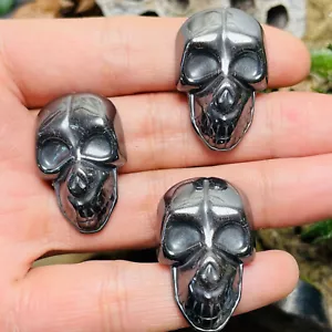 5 piezas Hematita Natural Cuarzo Tallado Calavera Reiki Gema Curativa Decoración - Imagen 1 de 7