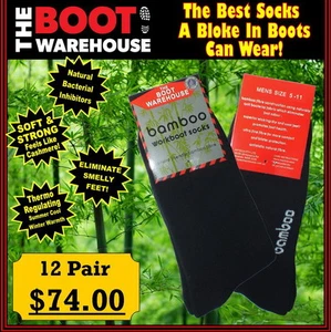 TBW Bamboo Work Boot Socks. Safety, Leather, Soft Toe & Steel Cap Boots. 12 PAIR - Imagen 1 de 1