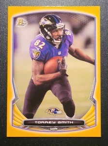 Torrey Smith 2014 Topps Bowman Gold #'d 22/75 Card No. 100 Baltimore Ravens  - Picture 1 of 7