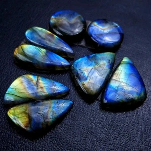 4Pair 105 Ct Natural Labradorite Gemstone Smooth Pair Lot 27x17 18x18mm #R-13191 - Picture 1 of 9