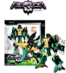 SUPER 10 REKTOR Ninja Raptor Green Dino Transforming Robot Figure by Young Toys - Picture 1 of 6