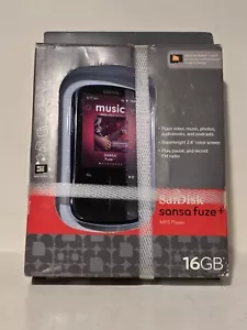 SanDisk Sansa Fuze + Black 16 GB MP3 Media Player Digital LCD FM radio SD Slot - Picture 1 of 3