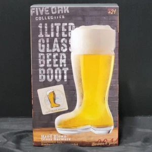 Five Oak Collective Hand Blown Glass Beer Boot (Commonly For Drinking Game) T10 - Picture 1 of 4