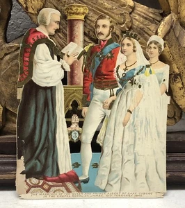 Matrimonio vittoriano fustellato della regina Vittoria e del principe Alberto di Raffaello Tuck L5 - Foto 1 di 8