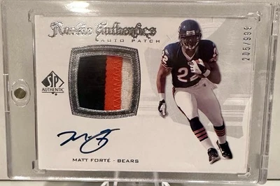 2008 SP ROOKIE AUTHENTICS AUTO PATCH #298 MATT FORTE /999 RC Player Worn - Image 1 of 2