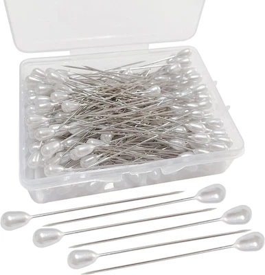 100 piezas alfileres de ramillete boutonniere lágrima perla cabeza alfileres ramo blanco recto  Foto 1 de 4