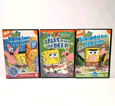 Spongebob Squarepants 3 DVD Goes Prehistoric/Tales Of The Deep/Home Sweet Pineap - Image 1 of 2