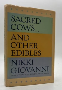 Nikki Giovanni Sacred Cows And Other Edibles SIGNED First Edition HCDJ 1988 - Imagen 1 de 8