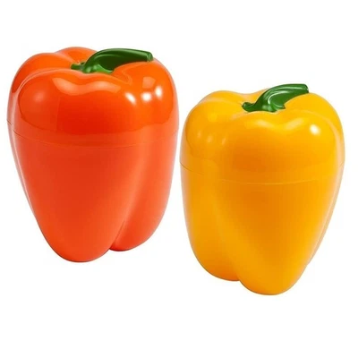 Contenedor de almacenamiento Hutzler Pepper Saver Keeper fresco más largo - juego naranja y amarillo Foto 1 de 4