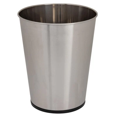5 Liter Small Stainless Steel Wastebasket Round Open Top Trash Can for Bath - Image 1 of 4