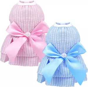 2 Pcs Dog Dresses for Small Medium Puppy Girl Female Xs Clothes Summer Doggie Tu - Picture 1 of 6