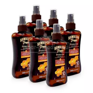 (31,46 EUR/l) 6 x 200 ml Hawaiian Tropic Protective Dry Sonnenöl Spray LSF 10 - Bild 1 von 3