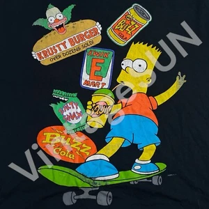 Los Simpson Hombre Camiseta Manga Corta Negro Krusty Burger Bart Good Kwik Buzz - Imagen 1 de 3