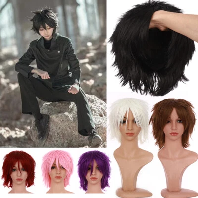 Male Cosplay Wig Women Men Anime Short Wig Party Straight Hair Cosplay Full Wigs - Image 1 of 4