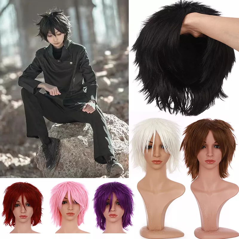 Male Cosplay Wig Women Men Anime Short Wig Party Straight Hair Cosplay Full Wigs - Image 1 of 4