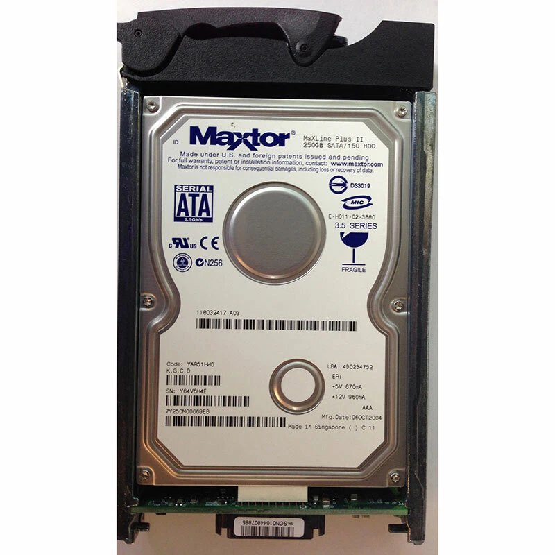 7Y250M00673EB - EMC 250GB 7200 RPM SATA 3.5" HDD for all CX4's, CX3-80, -40, ... - Image 1 of 1