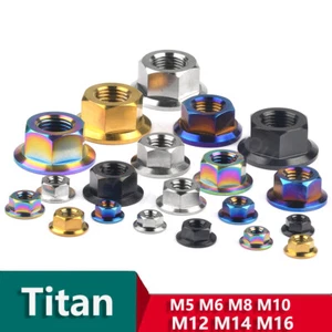 Titanium Flanschmuttern Bundmuttern mit Flansch M5 M6 M8 M10 M12 M14 M16 DIN6923 - Bild 1 von 14
