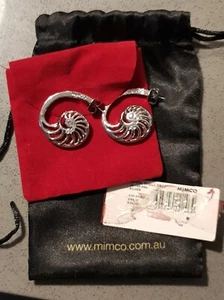Mimco , Vintage, Spiral Shell Drop Silver Earings - Picture 1 of 2