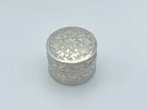 Antike kontinentale handgefertigte Silber Pillendose - Bild 1 von 7