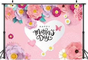 7X5Ft Happy Mother'S Day Backdrop Mother'S Day Floral Background Mother'S Day De - Picture 1 of 7