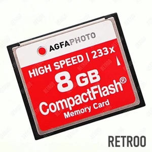 AgfaPhoto CompactFlash 8GB 233x High-Speed CF Type-I Memory Card Digital Camera - Picture 1 of 2