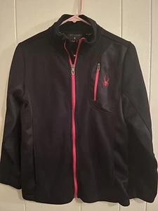 Spyder Fleece Full Zip Front Jacket in Black Size Large Boys (14-16) - Picture 1 of 4