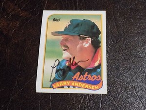 LARRY ANDERSEN AUTOGRAPHED 1989 TOPPS ASTROS CARD W/COA #24