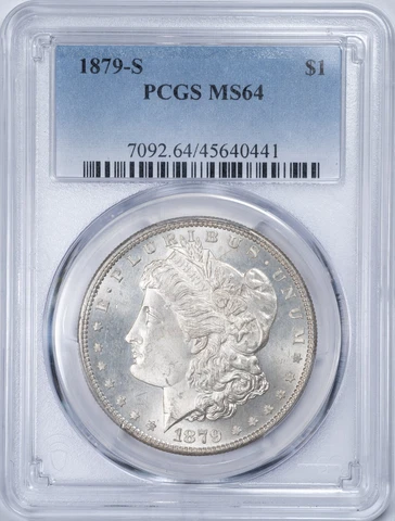 1879-S PCGS MS64 Uncirculated Morgan Silver Dollar, San Francisco Mint 441 Cover