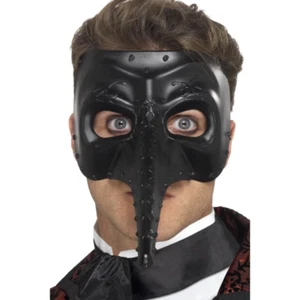Gothic Capitano Eyemask Mens Venetian Fancy Dress Halloween Plague Doctor - Picture 1 of 1