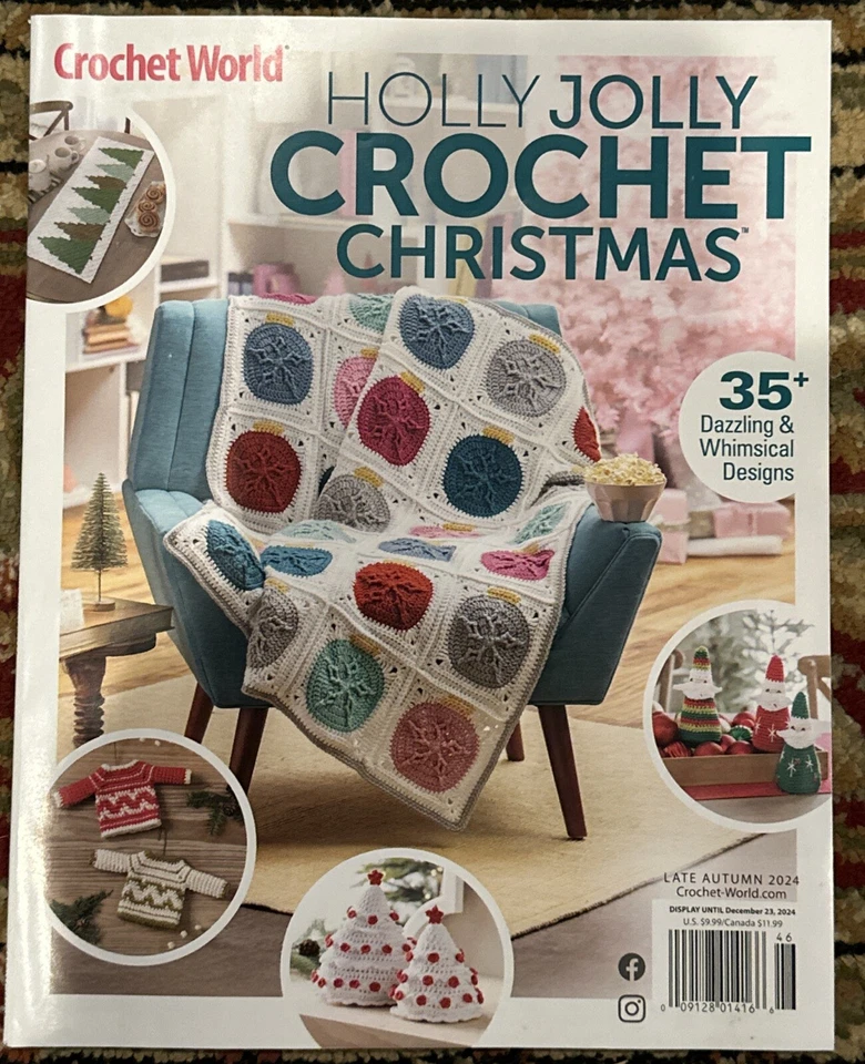 钩针世界杂志 Holly Jolly 钩针编织圣诞令人眼花缭乱的设计 2024 — 第 1/1 张图片