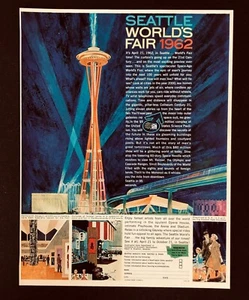 1961 Seattle Worlds Fair Advertisement Space Needle Monorail Art Vtg Print AD - Picture 1 of 1